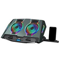 iCAN Gaming Laptop Cooler with 2 Quiet Big Fans, 7 Modes RGB Colors Light and Phone Holder