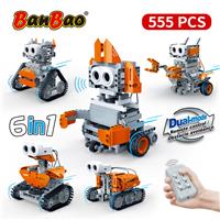 BanBao ULTRASONIC OBSTACLE AVOIDANCE ROBOT Set 6-in-1 Models (555-pieces) | STEAM Educational Discovery Kit | Explore Hand-Eye Coordination, Creative Thinking, Spatial Skills (6917)