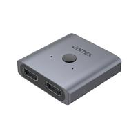 UNITEK 4K Aluminium HDMI 2.0 Switch 2-To-1 Bi-Directional, One-click switch