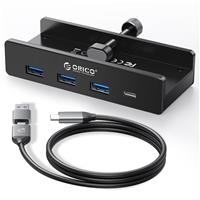 Orico MH4PC-10-BK-BP 5-in-1 Type-C Clip-type Hub with USB A/C Dual Connectors, 3 USB-A and 2 USB-C