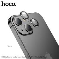 HOCO 3D Metal Frame Lens Film iPhone 15 / 15 Plus, Black (V13)