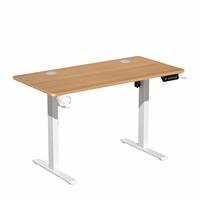 iCAN Electric Height Adjustable Desk, 120*60*73-118cm, 16mm Wooden Tabletop, Memories & Reminder, Cup Holder + Headset Holder + Cable Management, Oak