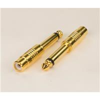 iCAN Audio Adapter, 1/4" (7mm) Mono audio male plug to RCA Female jack gold-plated adapter. (ADP 1/4M-RCAF)