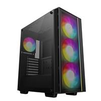 DeepCool MATREXX55 MESH V4 C Preimum ATX case, High Airflow Mesh Front Panel, 3x Pre-Installed Front 140mm PWM ARGB Fans, Tempered Glass Side Panel, Magnetic Top Mesh Filter, Type-C, USB 3.0, Black