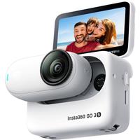 Insta360 GO 3S (Arctic White) (128GB) Tiny Action Camera | 4K Hands-Free Video POV | Rugged & Waterproof to 33ft with Lens Guard | 140 Min Battery Life | FlowState Stabilization | Small & Lightweight | Weighs 36.1g | AI Gesture Control | Compatible with Apply Find My | Internal Video & AI Editing