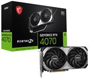 MSI GEFORCE RTX 4070 VENTUS 2X E1 12G OC, GDDR6 12GB, 2505 MHz Boost,  PCI-E 4.0,192 bit, 8-pin x 1, HDMI 2.1 x 2, Display Port 1.4 x 3