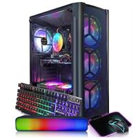 STGAubron Gaming Desktop PC - Intel Core i7-4770 (3.4 GHz), Radeon RX 580, 16GB RAM, 512GB SSD, Wi-Fi + BT, Windows 10 Home + RGB Peripherals Set