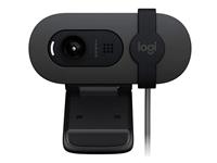 Logitech Brio 100 Webcam, HD 1080P, Auto-light balance, Built-in mic (Graphite)