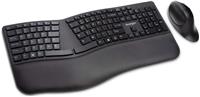 KENSINGTON K75406US Pro Fit Ergo Wireless Keyboard and Mouse-Black