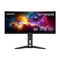 Gigabyte 34" WQHD 3440x1440 QD- OLED Curved 240Hz 0.03ms (GTG) Height Adjustable 2x HDMI 2.1 1x DisplayPort 1.4 1x USB-C Gaming Monitor, MO34WQC2 SA