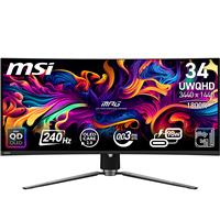 MSI MPG 341CQPX QD-OLED 34" UWQHD Curved 3440x1440 QD-OLED 240Hz 0.03ms(GTG) Height Adjustable 2x HDMI 2.1 1x DisplayPort 1.4a 1x Type-C Gaming Monitor, MPG 341CQPX QD-OLED