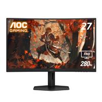 AOC 27" C27G4ZX 1920x1080 VA CURVED 280Hz 0.3ms (MPRT) Height Adjustable 2x HDMI 2.0 1x DisplayPort 1.4 Gaming Monitor, C27G4ZX