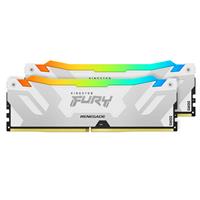 KINGSTON FURY Renegade RGB 64GB (2x32GB) DDR5 6000MHz CL32 White 1.35V UDIMM - Desktop Memory - INTEL XMP (KF560C32RWAK2-64)