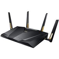 ASUS (RT-AX88U) AX6000 Quad-Core Wireless 802.11ax Dual Band WiFi Adaptive QoS  Router External antenna x 4,1.8 GHz quad-core processor,256 MB Flash,1 GB RAM,RJ45,USB 3.1(Open Box)