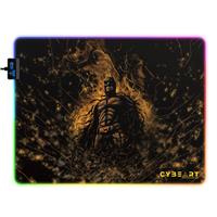 CYBEART | The Dark Knight Rises - Batman RGB Gaming Mouse Pad (Large - 450x350x4mm) | Waterproof, Never Slip Base, RGB, Esports Grade