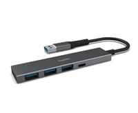 KOPPLEN 4-Port Ultra Slim USB 3.0 Hub | 3* USB3.0 + 1*USB-C | HUB-USB04SGR | Space Grey