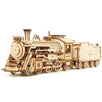 ROKR Prime Steam Express Train Set (MC501) [308 Pieces - Difficulty: Level 4] 3D Wooden Puzzle | STEM Educational Learning | DIY Enthusiasts | High-Quality & Seamless | Perfect Gift | 1:80 Scale Model