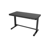 iCAN Office Desk, Electric Height Adjustable, 120*60*72-120cm, 6mm Tempered Glass Tabletop, Black