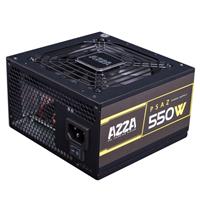 AZZA PSAZ-550W, 550W ATX 80 PLUS BRONZE Certified Gaming Power Supply  - 85.95% efficiency under typical load - Intel ATX12V - Single +12V Rail - 120mm Silent Fan - 2x 6+2-pin PCI-E Connectors, Protective Features UVP OVP OPP OCP SCP,  Safety Certifications FCC CE TUV RoHS RCM, EN/FR Bilingual Package