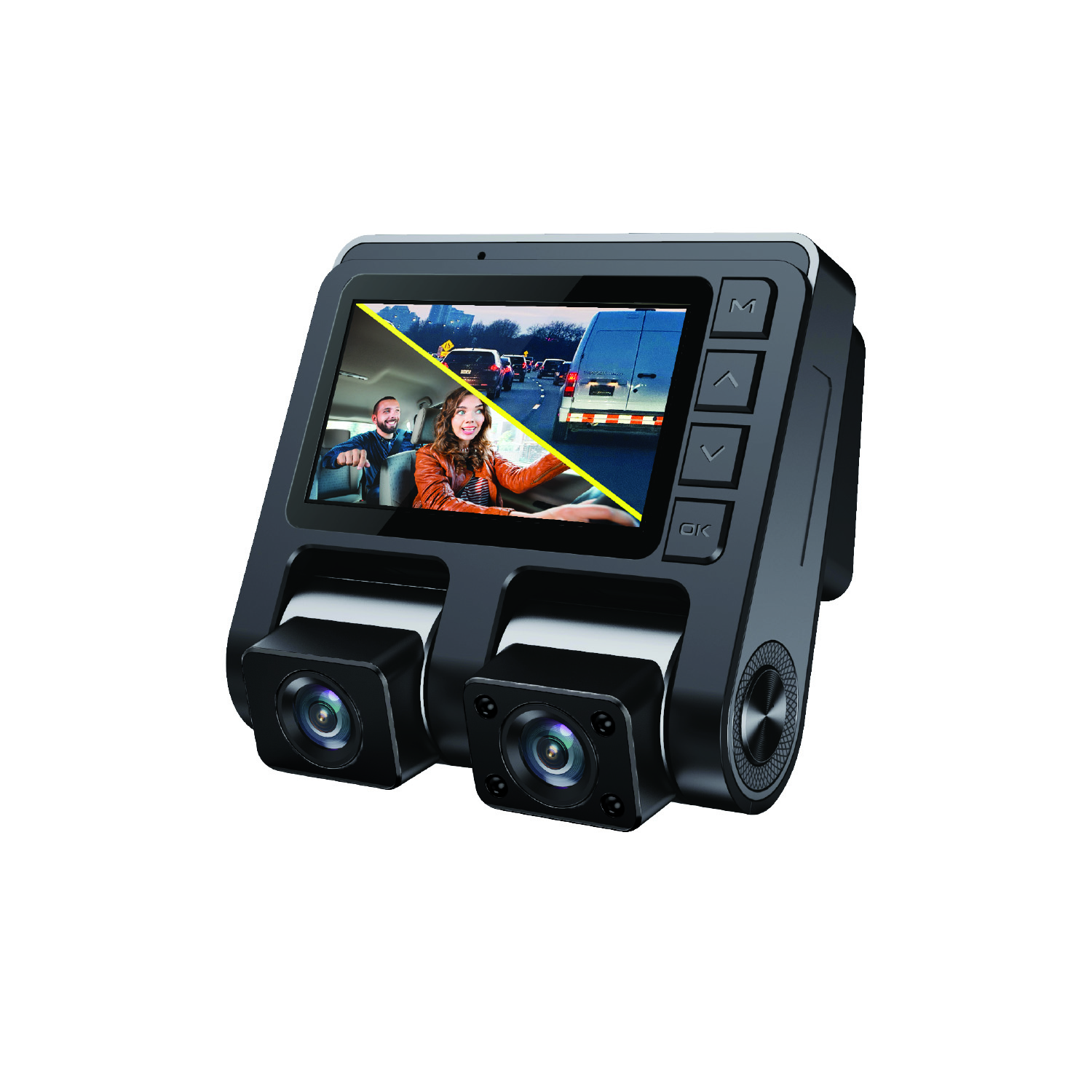 Caméra de tableau de bord GekoGear Orbit D110 | Dashcam double vue à 2 canaux (1080p Full