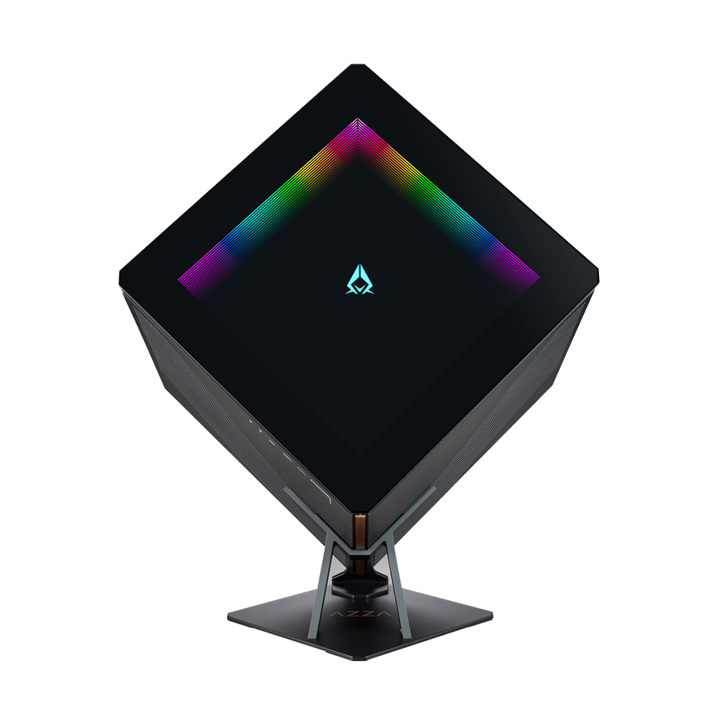 AZZA Regis 902 - Étui Cube de Luxe | Panneau RVB infini | Verre trempé 3 côtés | Support en aluminium fraisé CNC | 336MM MAX...