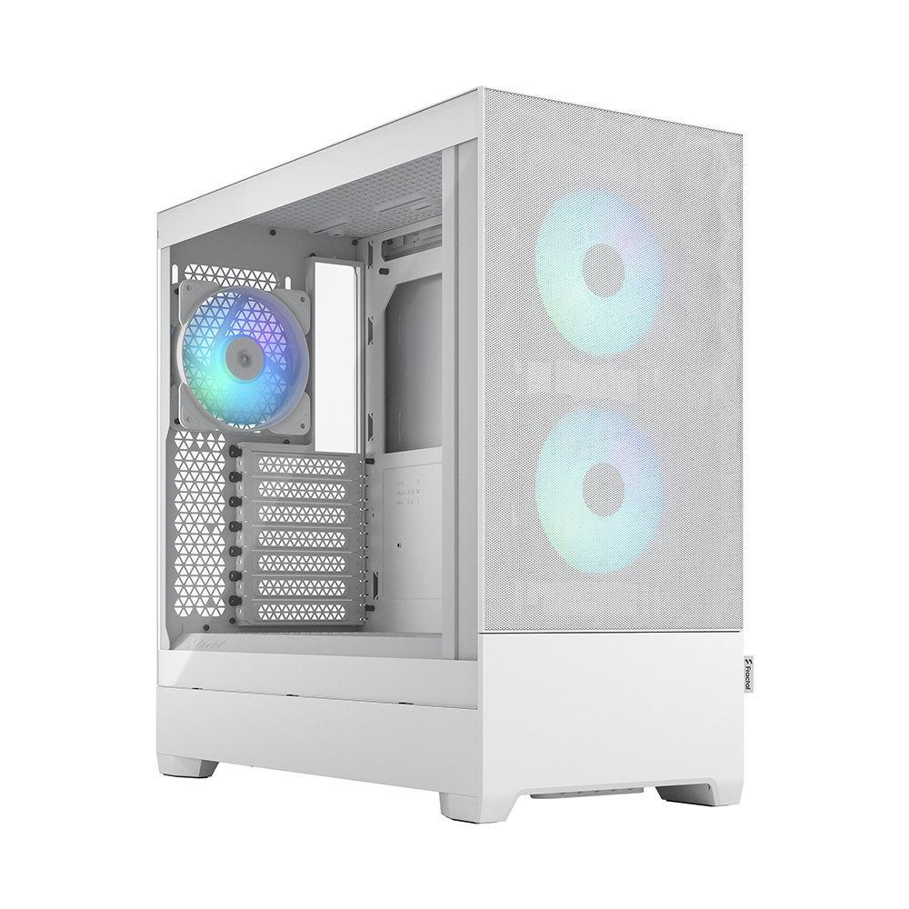 FRACTAL DESIGN Pop Air RGB White TG ATX High-Airflow Clear Tempered Glass Window Mid Tower Computer Case(Open Box)