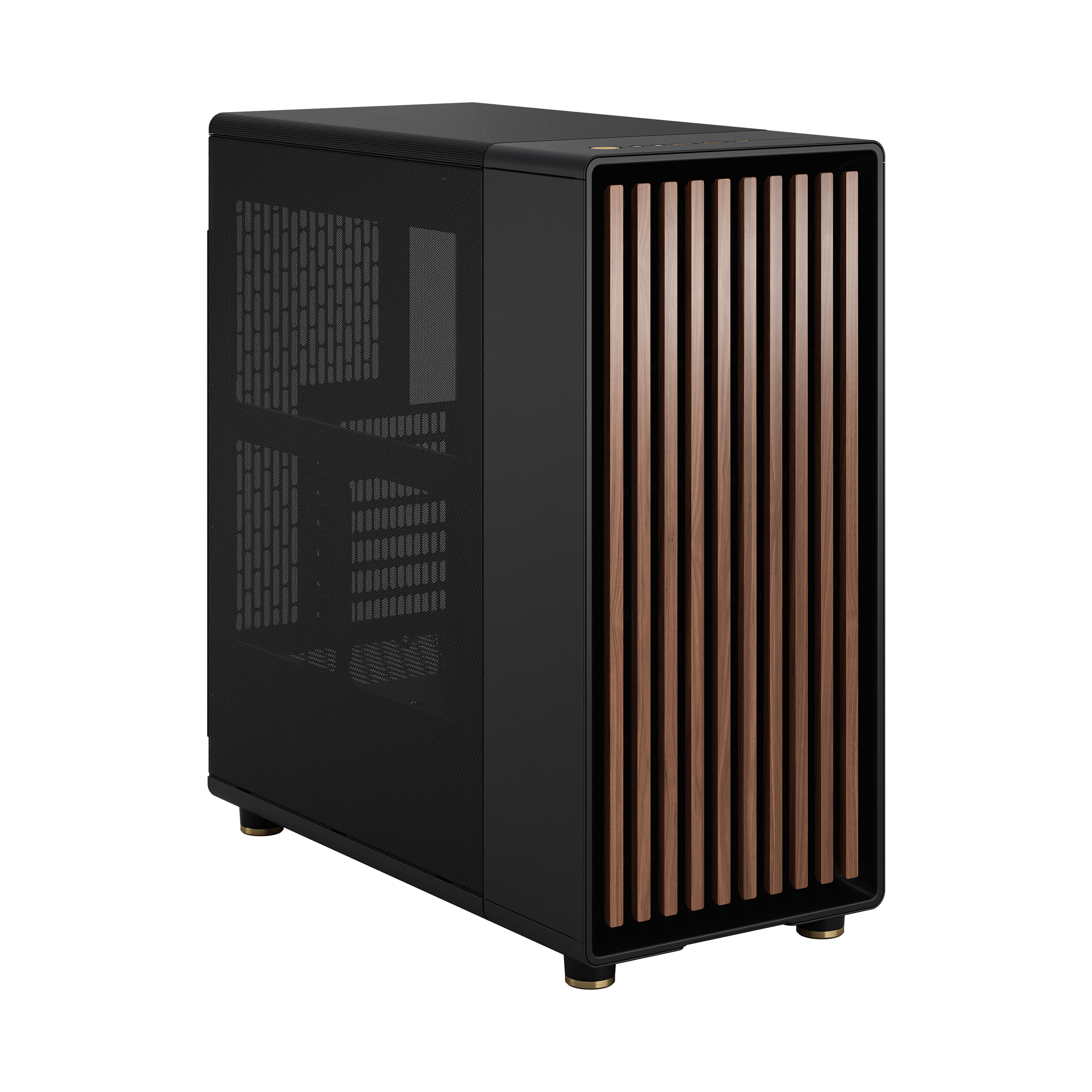 FRACTAL DESIGN Boîtier PC North ATX mATX Mid Tower - Châssis noir anthracite avec façade en noyer et panneau latéral en maille
