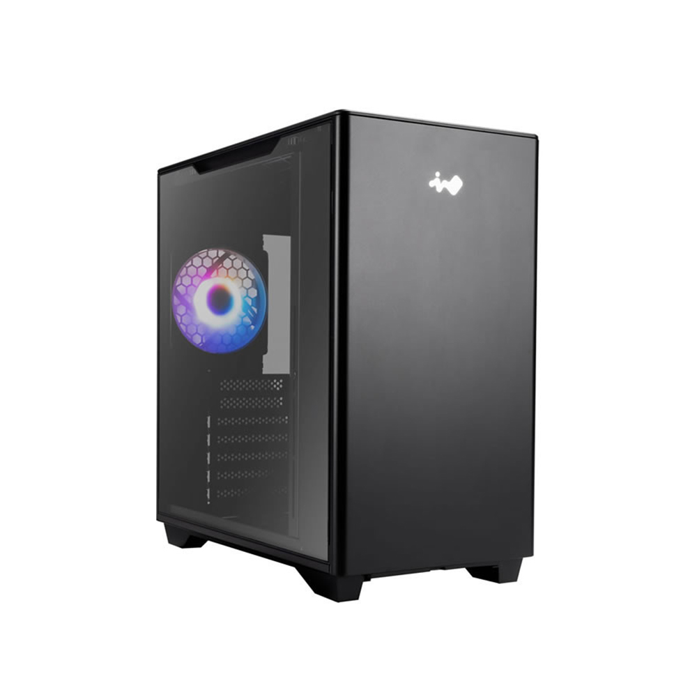 InWin A5 Boîtier d'ordinateur mi-tour avec verre trempé, Noir