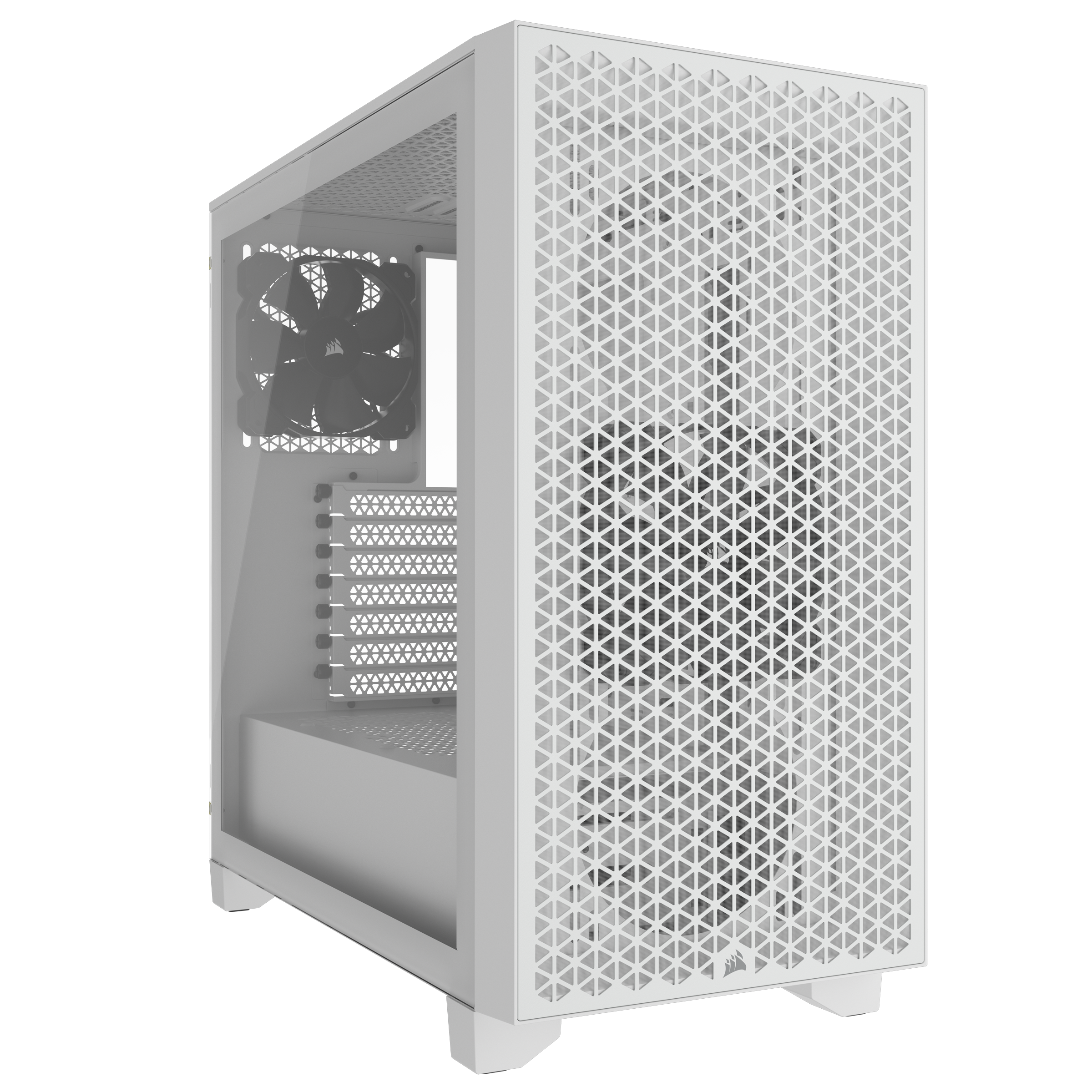 CORSAIR 3000D Tempered Glass Mid-Tower, White, 2x SP120 ELITE Fans