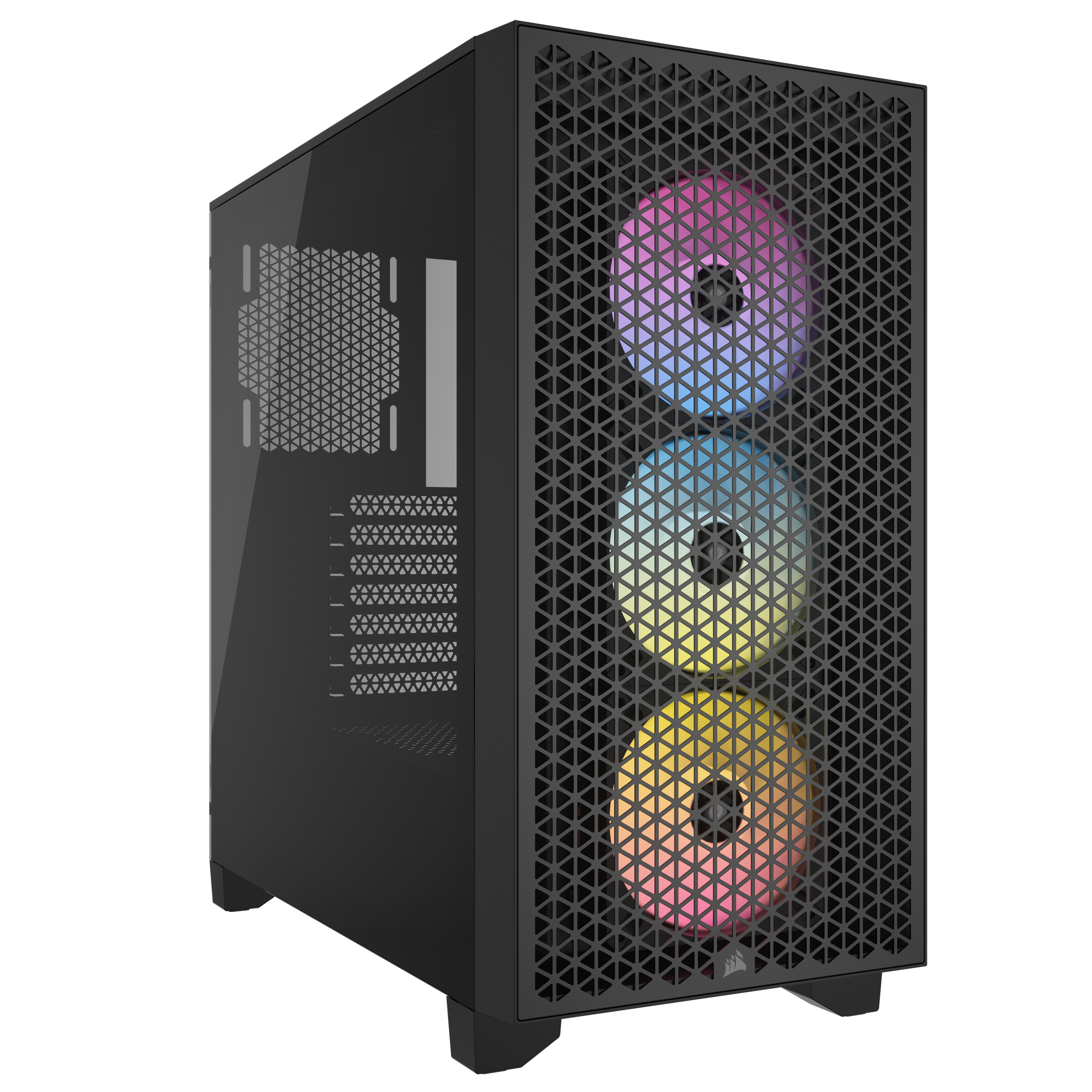 CORSAIR 3000D RGB Tempered Glass Mid-Tower, Black, 3x AR120 RGB Fans