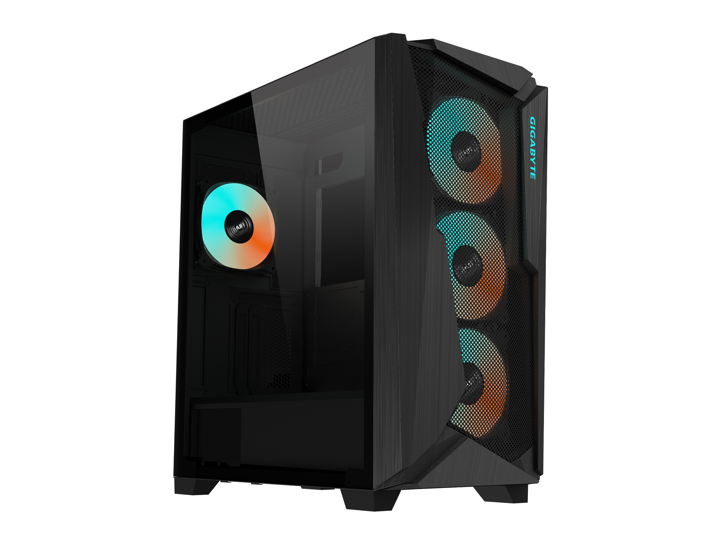 GIGABYTE C301 Glass boîtier d'ordinateur noir | Tour moyenne avec verre trempé | USB Type-C | 4x ARVB ventilateurs inclus (G...