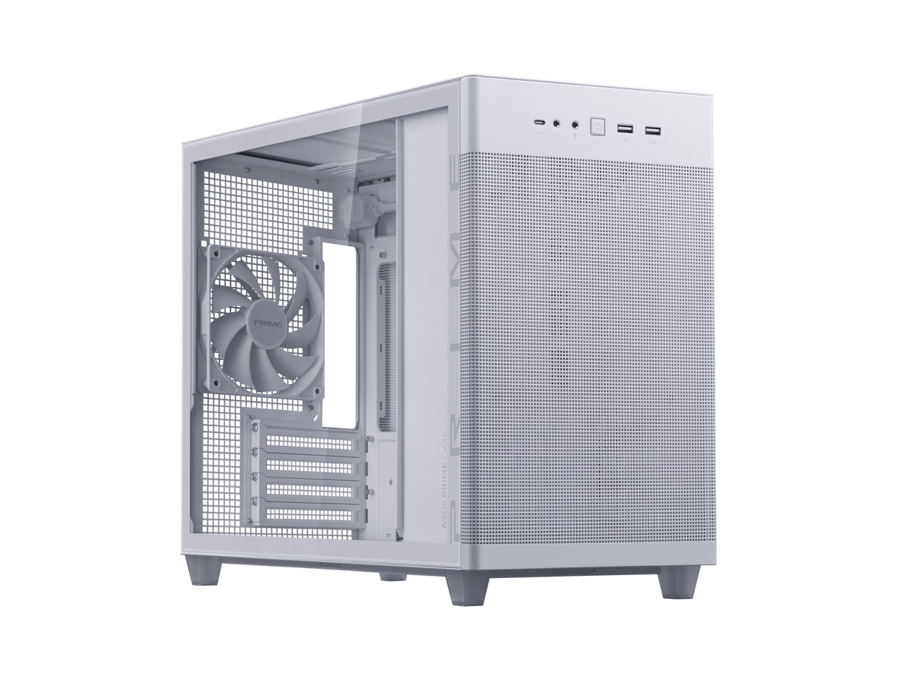 Asus Prime AP201 Boîter tour petite MicroATX avec verre trempé - Blanc