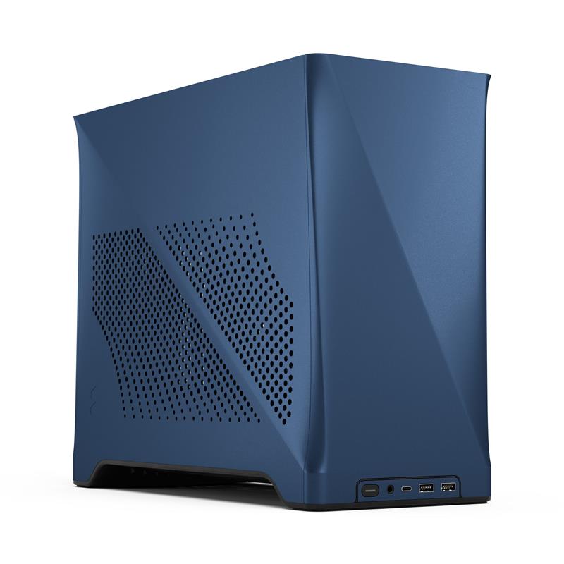 Fractal Design Era 2 Boîtier PC Mini-ITX compact en aluminium/acier anodisé argent, petit facteur de forme, Bleu