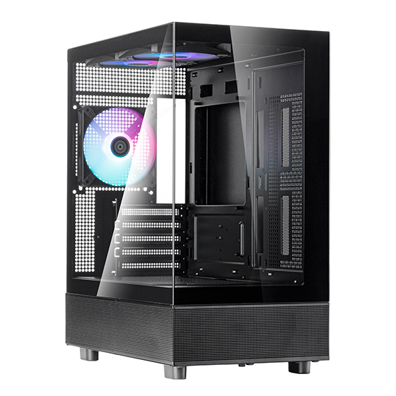 SilverStone Lucid 04 Panoramic Micro ATX Tower Black