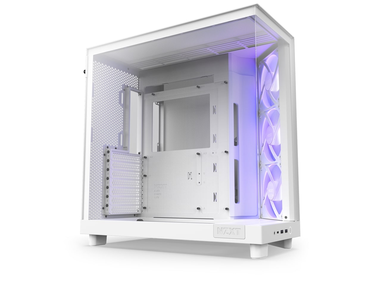 NZXT H6 FLOW RGB Compact Dual-Chamber Mid-Tower Airflow Case, White