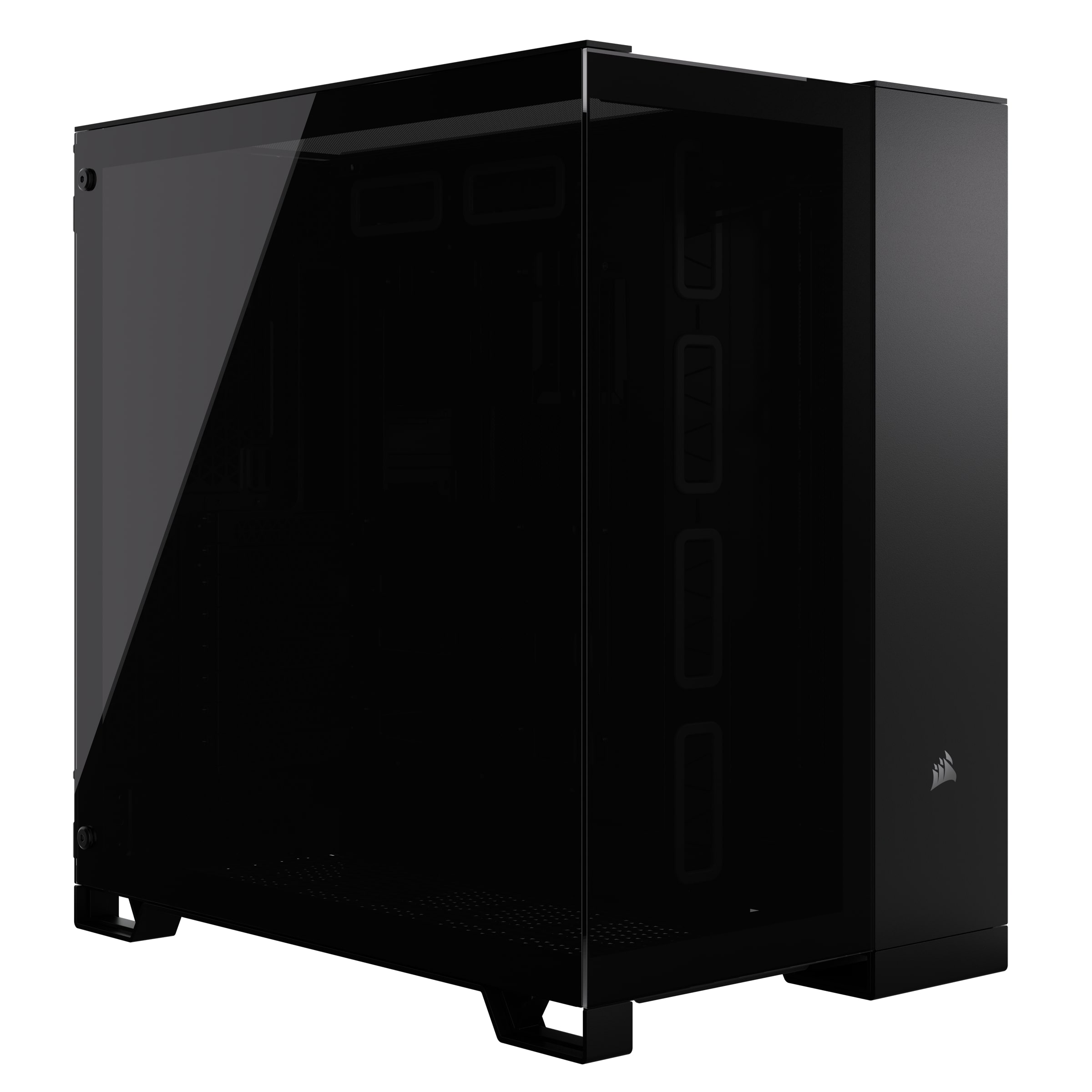 CORSAIR 6500X Boîtier d'ordinateur mi-tour avec double chambres, Noir | Vue dégagée grâce aux panneaux de verre avant et lat...