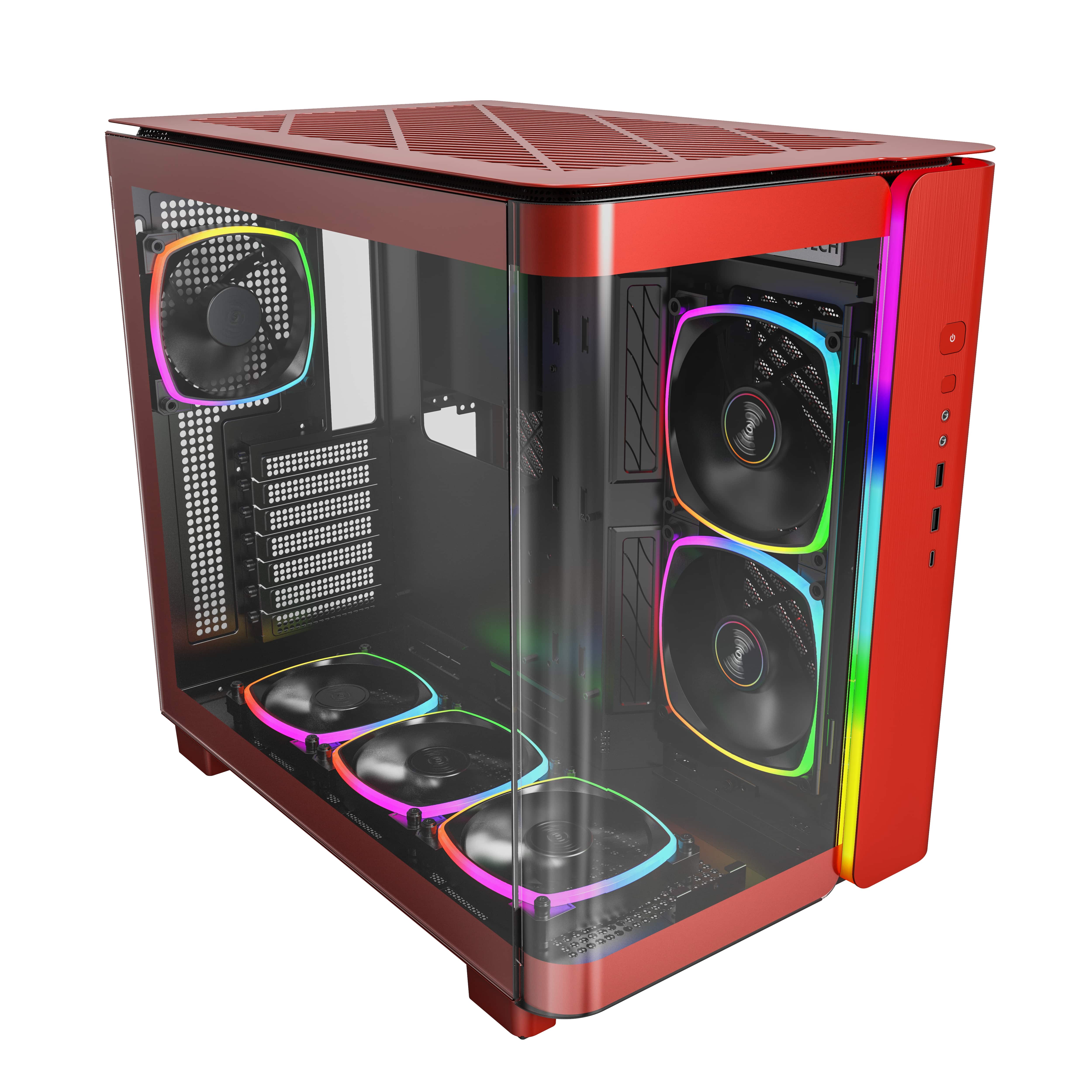 Montech KING 95 PRO Boîtier d'ordinateur mi-tour ATX, Rouge