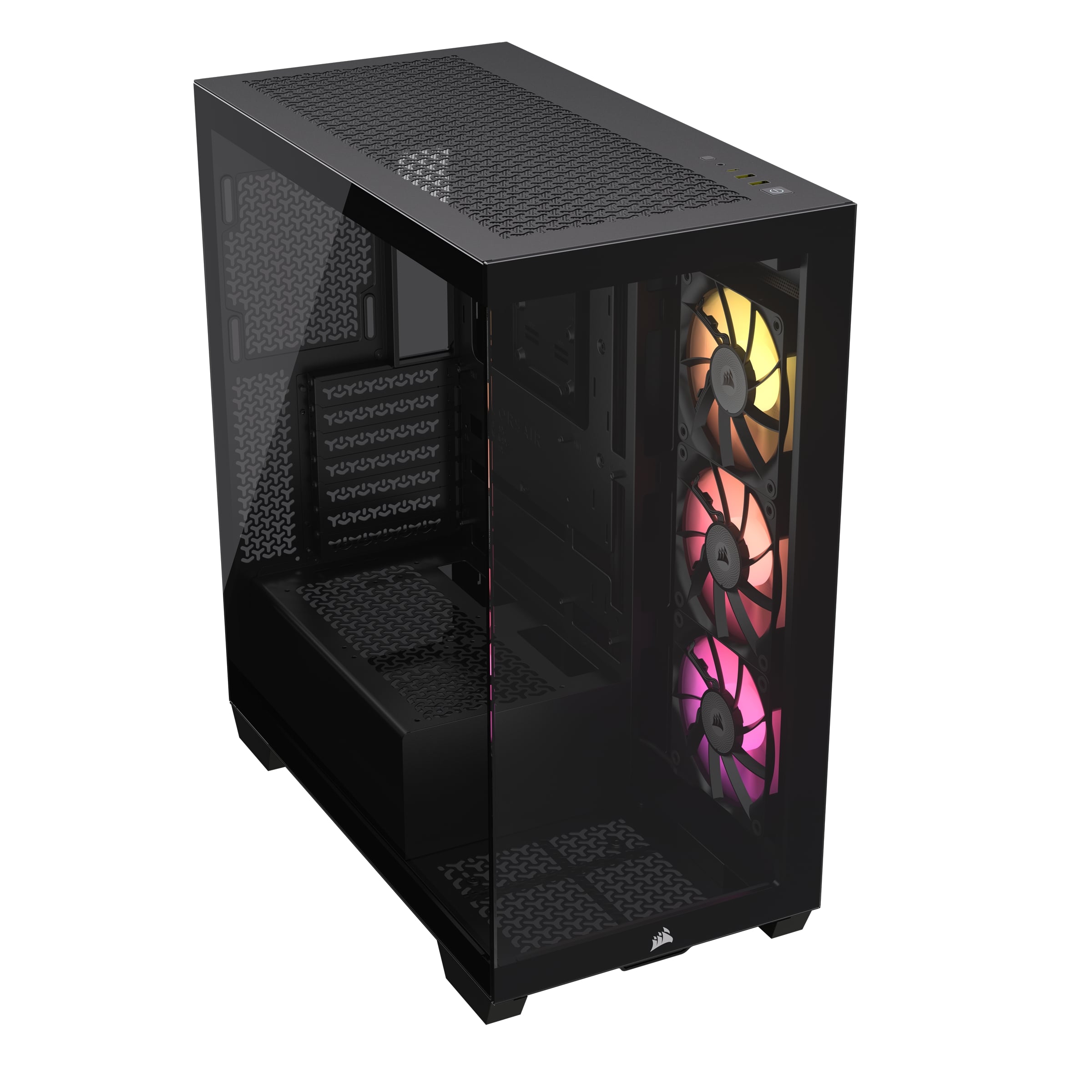 CORSAIR iCUE LINK Boîtier PC moyenne tour 3500X RVB, noir,