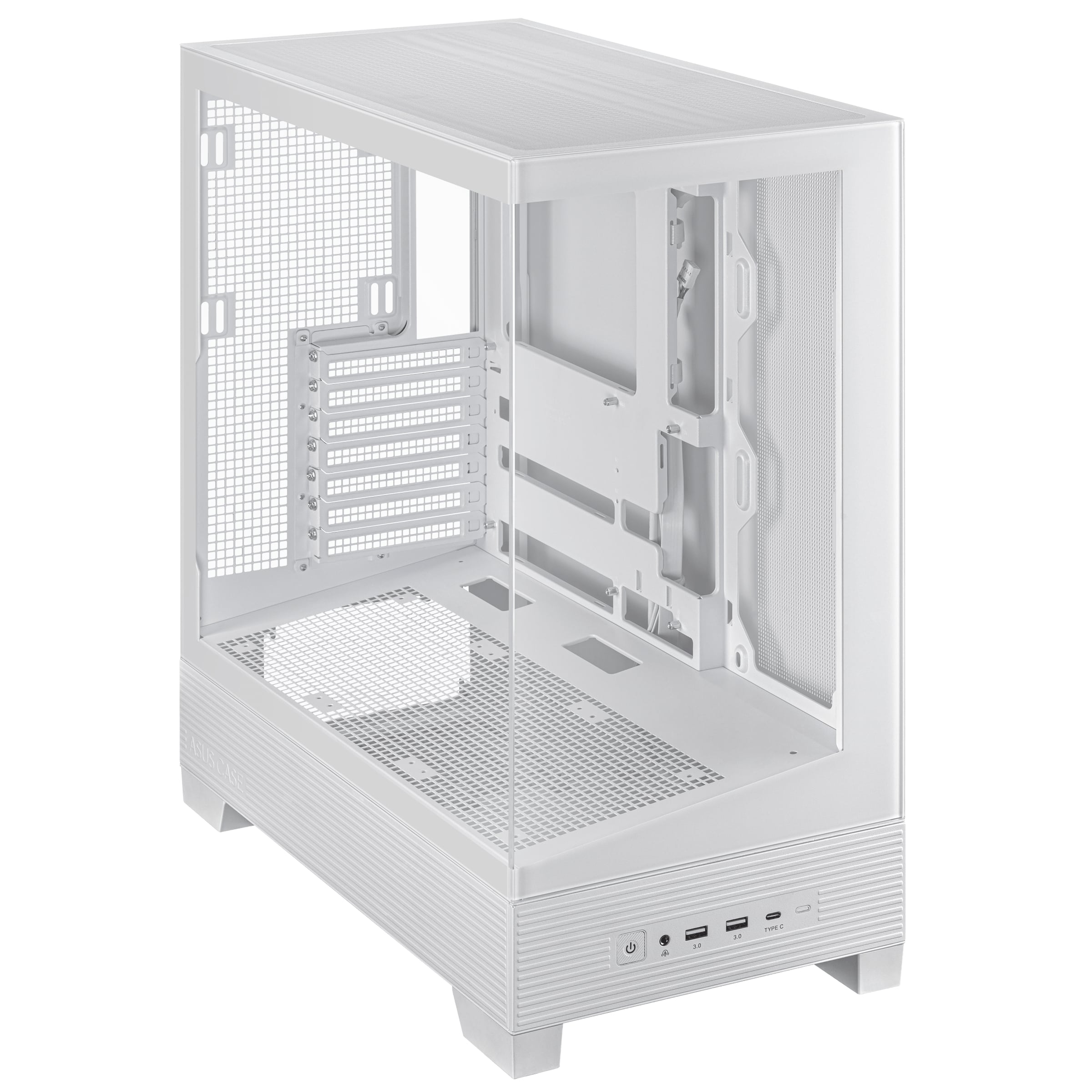 ASUS A31 ATX Mid-Tower Gaming Case, Dual-sided tempered glass, White