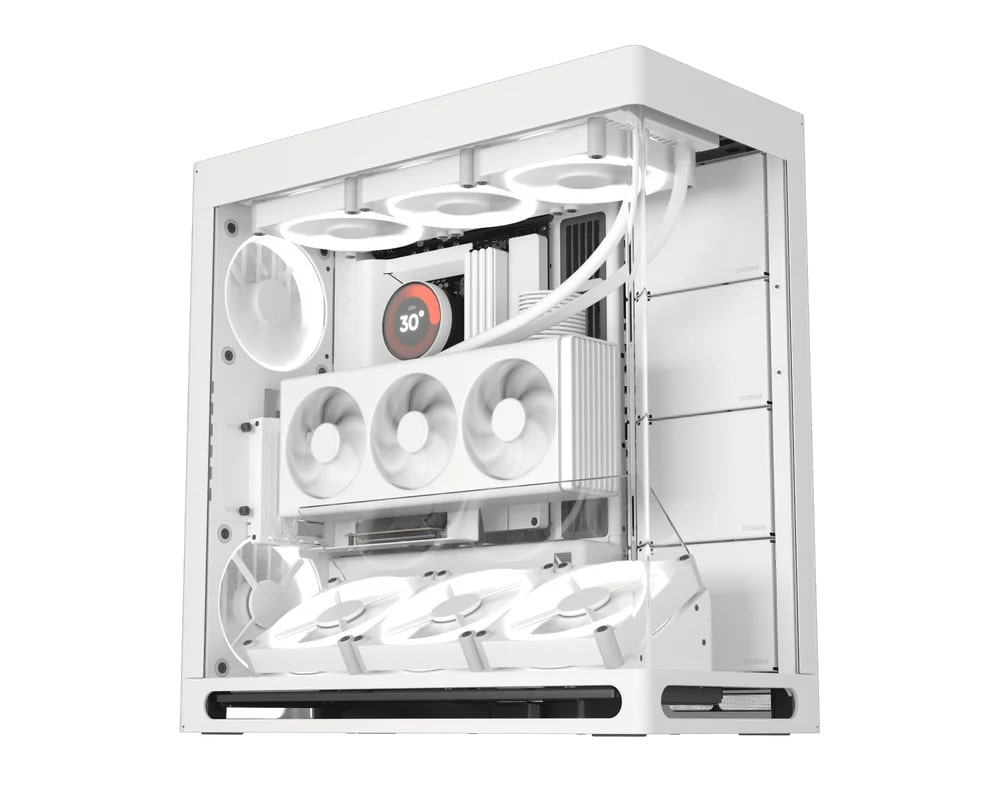 HAVN HS 420 VGPU Dual-Chamber Mid Tower PC Case ATX, White