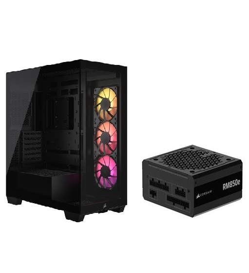 CORSAIR 3500X ARGB Case, Black + RM850e PSU