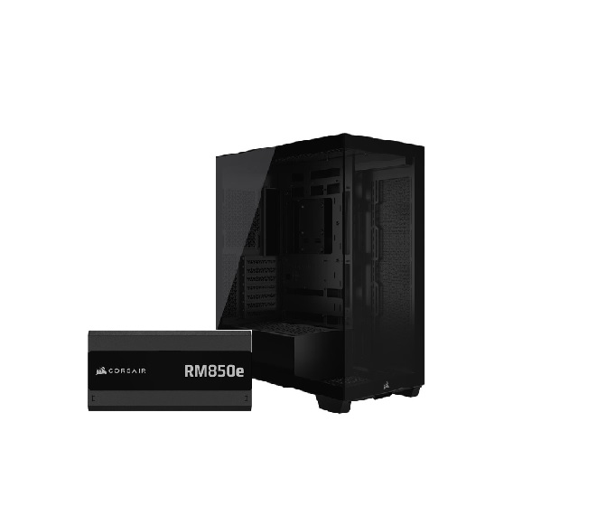 CORSAIR 3500X PC Case, Black + CORSAIR RM850e Power Supply