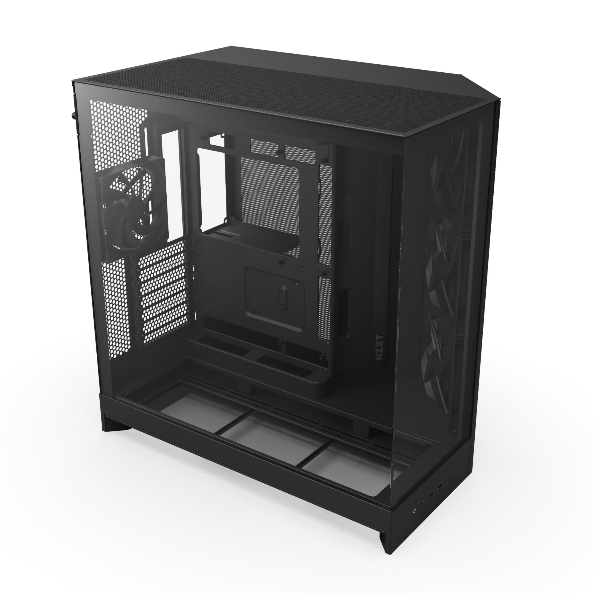NZXT H9 Flow Dual-Chamber ATX Mid Tower Chassis - All Black