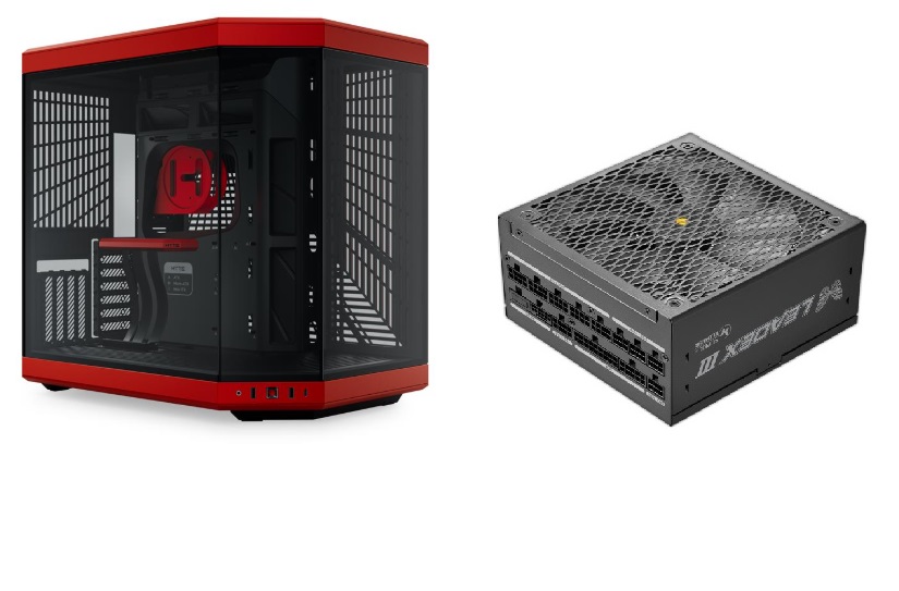 HYTE Y70, Red/Black PC Case + Super Flower Leadex III 850W Power Supply