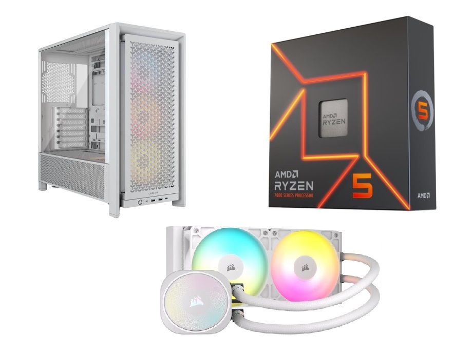CORSAIR FRAME 4000D RS ARGB Case + NAUTILUS 240 RS ARGB AIO + AMD Ryzen 5 7600X CPU