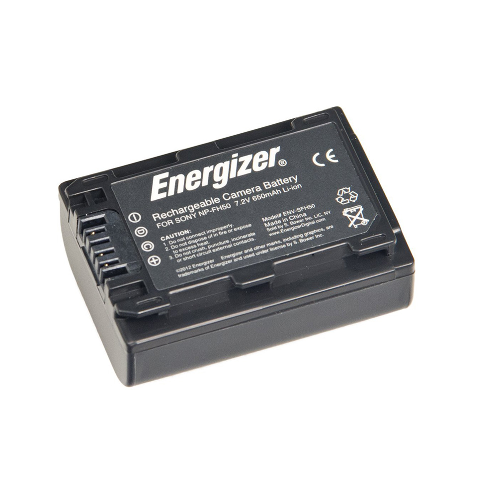 Energizer ENV-SFH50 Rechargeable Li-Ion Replacement Battery for Sony NP-FH50 | For Sony Cybershot HX1, HX200, A390, A290 & Simi