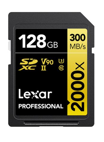 LEXAR Professional 2000x 128GB SDXC UHS-II U3 V90 C10 - SD Card
