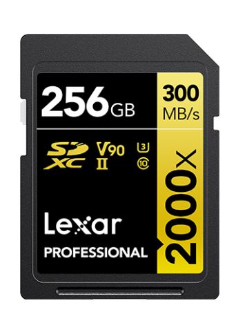 LEXAR Professional 2000x 256 Go SDXC UHS-II U3 V90 C10 - Carte SD(Open Box)