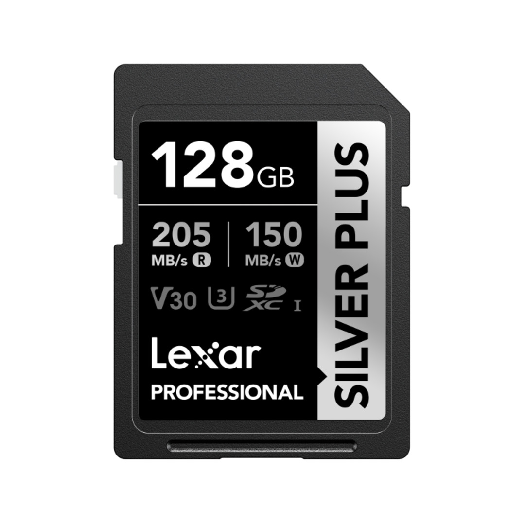 LEXAR Professional SILVER PLUS 128GB SDXC UHS-I U3 V30 C10 - SD Card