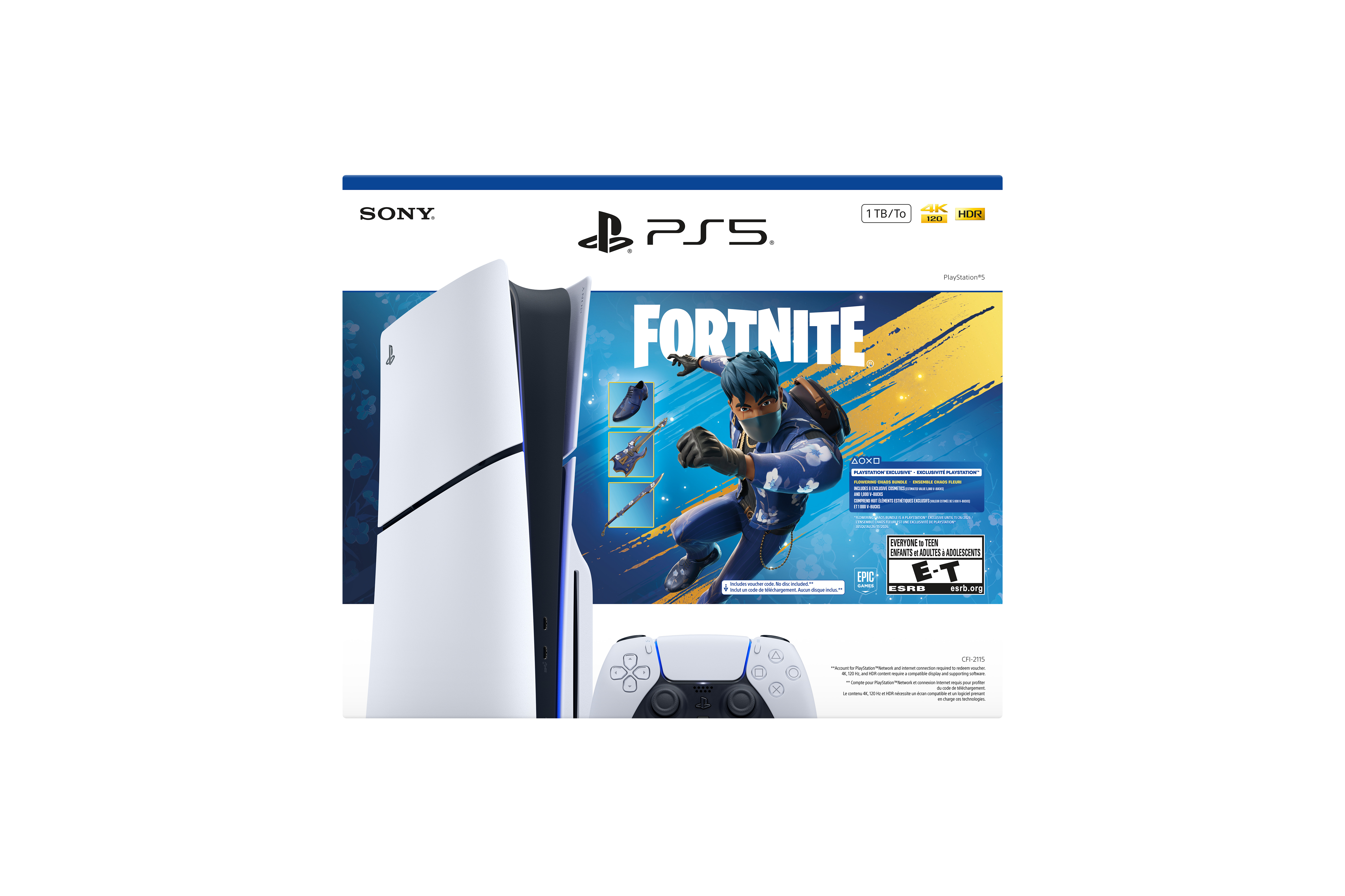 Sony PlayStation 5 Console 1TB - Fortnite Flowering Chaos Bundle